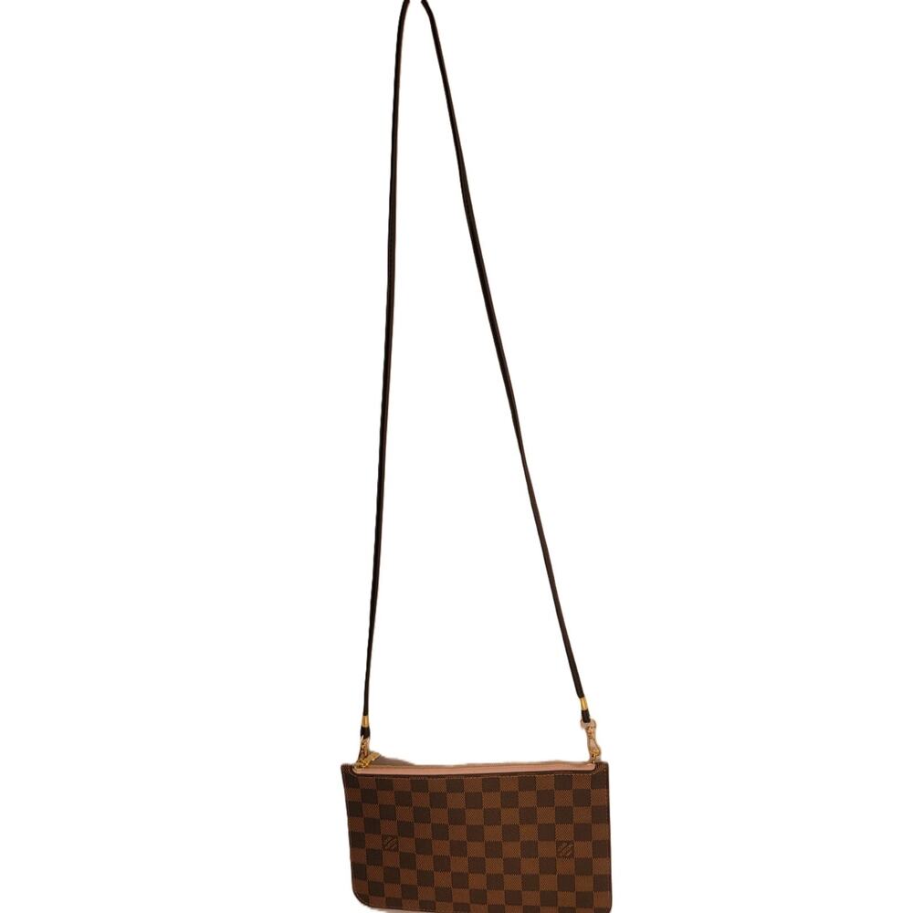 Louis Vuitton Damer Ebene Neverfull Pochette *NEW* w/unbranded crossbody strap - Picture 2 of 6